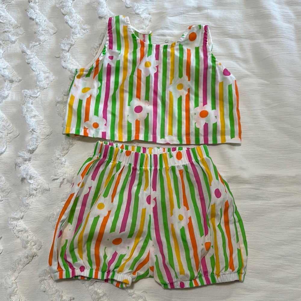 Colorful Striped Two-Piece Set